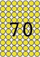 Apli COR_LCA12103 Etikett, 19 mm kör, színes, a5 hordozón, sárga, 560 etikett/csomag kép