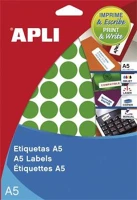 Apli COR_LCA12106 Etikett, 19 mm kör, színes, a5 hordozón, zöld, 560 etikett/csomag kép