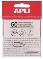 Apli COR_LCA19568 Öntapadó jegyzettömb, átlátszó, vízálló, 75x75 mm, 50 lap, víztiszta kép