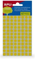 Apli COR_LCA2044 Etikett, 8 mm kör, kézzel írható, színes, sárga, 288 etikett/csomag kép