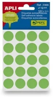 Apli COR_LCA2066 Etikett, 19 mm kör, kézzel írható, színes, zöld 100 etikett/csomag kép