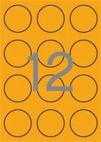 Apli COR_LCA2867 Etikett, 60 mm kör, színes, neon narancs, 240 etikett/csomag kép