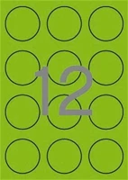 Apli COR_LCA2869 Etikett, 60 mm kör, színes, neon zöld, 240 etikett/csomag kép