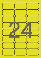Apli COR_LCA2870 Etikett, 64x33,9 mm, színes, kerekített sarkú, APLI, neon sárga, 480 kép