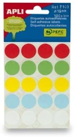 Apli COR_LCA7109 etikett, 19 mm kör, kézzel írható, színes, apli, vegyes színek, 100 kép