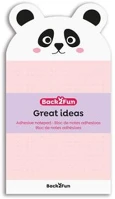 Apli COR_LCAMR28715 Pandás öntapadó jegyzettömb, 90×165 mm, 60 lap,  back2fun, rózsaszín kép