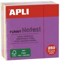 Apli COR_LNP11596 Öntapadó jegyzettömb, 51x51 mm, 250 lap,  