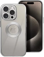 Apple 100165 Glam  iphone 16 pro szilikon tok kameravédő-lencsével, ezüst kép