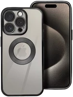 Apple 100186 Glam  iphone 15 pro max szilikon tok kameravédő-lencsével, fekete kép