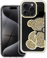 Apple 101184 Teddy bear iphone 7 / 8 / se 2020 / se 2022 csillogó köves tok, arany kép