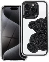 Apple 101199 Teddy bear iphone 13 pro csillogó köves tok, fekete kép