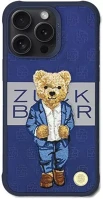 Apple 104354 Zuck bear paris gentleman iphone 15 pro hátlap tok, kék öltöny kép