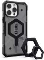 Apple 1144651BV02 Uag pathfinder iphone 16 pro max magsafe clear tok kitámasztóval, ash/black kép