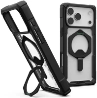 Apple 11452811404G iphone 17 pro max hátlap tok kitámasztóval, magsafe, black/clear kép