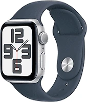Apple MRE13QH/A Watch se2 v2 gps 40mm silver alu case w storm blue sport band - s/m kép