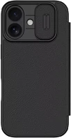 Apple 17 BŐR Nillkin qin pro  iphone 17 bőr flip tok, fekete kép