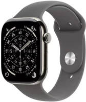 Apple 42 mm-es natúr titántok - kőszürke sportpánt s/m kép