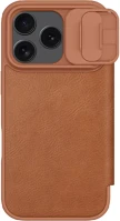 Apple 57983127547 Nillkin qin pro  iphone 17 pro bőr flip tok, barna kép