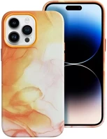 Apple 74849 Magsafe műbőr tok  iphone 14 pro max narancs színfolt kép