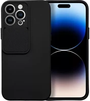 Apple 75073 Slide  iphone 13 pro max, kameravédős szilikon tok, fekete kép