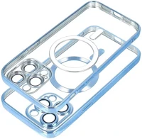 Apple 75818 Electro mag  iphone 15 pro magsafe szilikon tok kameravédő-lencsével, kék kép