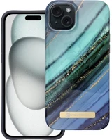 Apple 95582 iphone 15 plus magsafe kompatibilis hátlap tok, márvány minta, jáde zöld kép