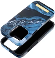 Apple 95588 iphone 15 pro magsafe kompatibilis hátlap tok, márvány minta, kék kép