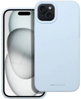 Apple 98500 Roar  iphone 15 plus prémium szilikon tok velúr béléssel, világoskék kép