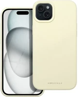Apple 98503 Roar  iphone 15 plus prémium szilikon tok velúr béléssel, világossárga kép