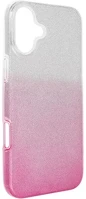 Apple 99245 Iphone 16 plus csillámos hátlap tok, átlátszó/rózsaszín kép