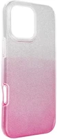 Apple 99250 Iphone 16 pro max csillámos hátlap tok, átlátszó/rózsaszín kép