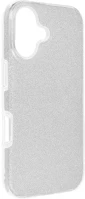 Apple 99254 Iphone 16 csillámos hátlap tok, ezüst kép