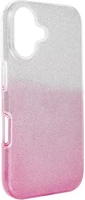 Apple 99255 Iphone 16 csillámos hátlap tok, átlátszó/rózsaszín kép