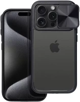 Apple 99257 Slider  iphone 16 plus kameravédős szilikon tok, fekete kép