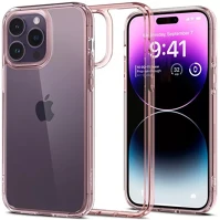 Apple ACS04818 Spigen ultra hybrid iphone 14 pro max tok, rose crystal, rózsaszín kép