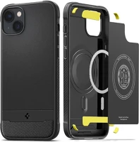 Apple ACS05036 Spigen rugged armor mag iphone 14 tok, matte black magsafe, fekete kép