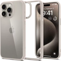 Apple ACS07214 Spigen ultra hybrid  iphone 15 pro tok, bézs kerettel, átlátszó kép