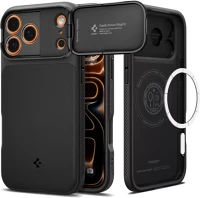Apple ACS09953 Spigen optik armor magfit  iphone 17 pro tok, magsafe, black, fekete kép