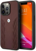 Apple BMHCP13LRSPPR Bmw leather curve perforate iphone 13 pro hátlap tok, piros kép