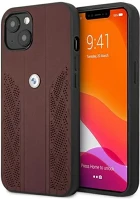 Apple BMHCP13MRSPPR Bmw leather curve perforate  iphone 13 hátlap tok, piros kép