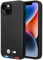 Apple BMHCP14M22PTDK Bmw leather stamp tricolor  iphone 14 plus hátlap tok, fekete kép