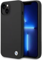 Apple BMHCP14SSILBK Bmw silicone metal logo iphone 14 hátlap tok, fekete kép