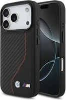 Apple BMHMP17L25PCCSCBMHMP17L25PCCSCKRKR Bmw m carbon line & logo  iphone 17 pro magsafe hátlap tok, fekete-piros kép