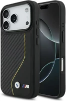 Apple BMHMP17L25PCCSCKY Bmw m carbon line & logo iphone 17 pro magsafe hátlap tok, fekete-sárga kép