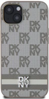 Apple DKHCP13MPCPTSSE Dkny pu leather checkered pattern and stripe  iphone 13 hátlap tok, bézs kép