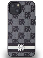 Apple DKHCP14SPCPTSSK Dkny pu leather checkered pattern and stripe  iphone 14 hátlap tok, fekete kép