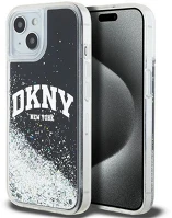 Apple DKHCP15SLBNAEK Dkny liquid glitter arch logo iphone 15 hátlap tok, fekete kép