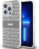 Apple DKHMP13XHRHSEE Dkny pu leather repeat pattern tonal stripe iphone 13 pro max tok, bézs kép