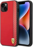 Apple FEHCP14MAXRE Ferrari carbon  iphone 14 plus karbon hátlap tok, piros kép