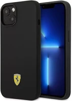 Apple FEHCP14MSIBBK Ferrari silicone metal iphone 14 plus hátlap tok, fekete kép